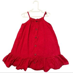 Old Navy Red Linen Double Lined Smock Dress